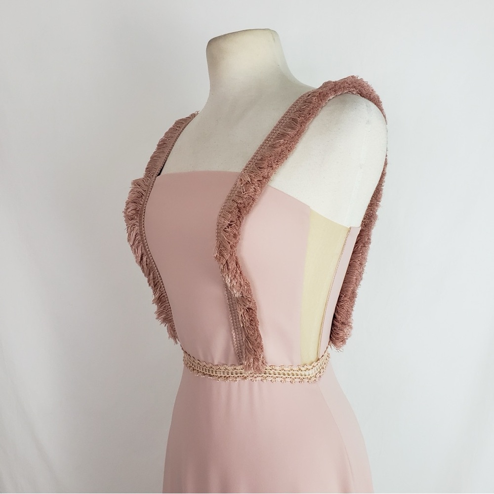 Muted Pink Maxi Dress with Square Neckline for Weddings - Picture 4 of 10